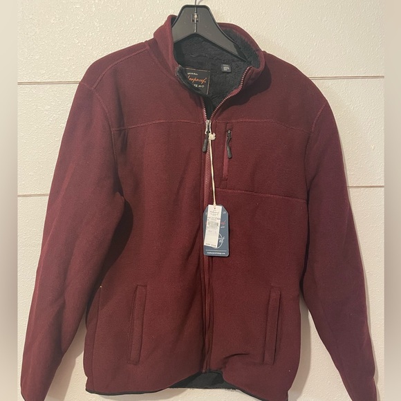NWT maroon weatherproof vintage zip up with faux fur inside. - Picture 1 of 9